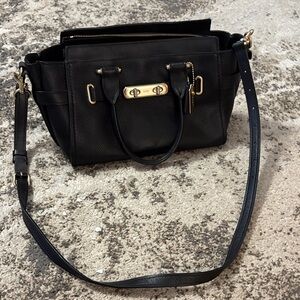 Coach Black Satchel with Gold Hardware